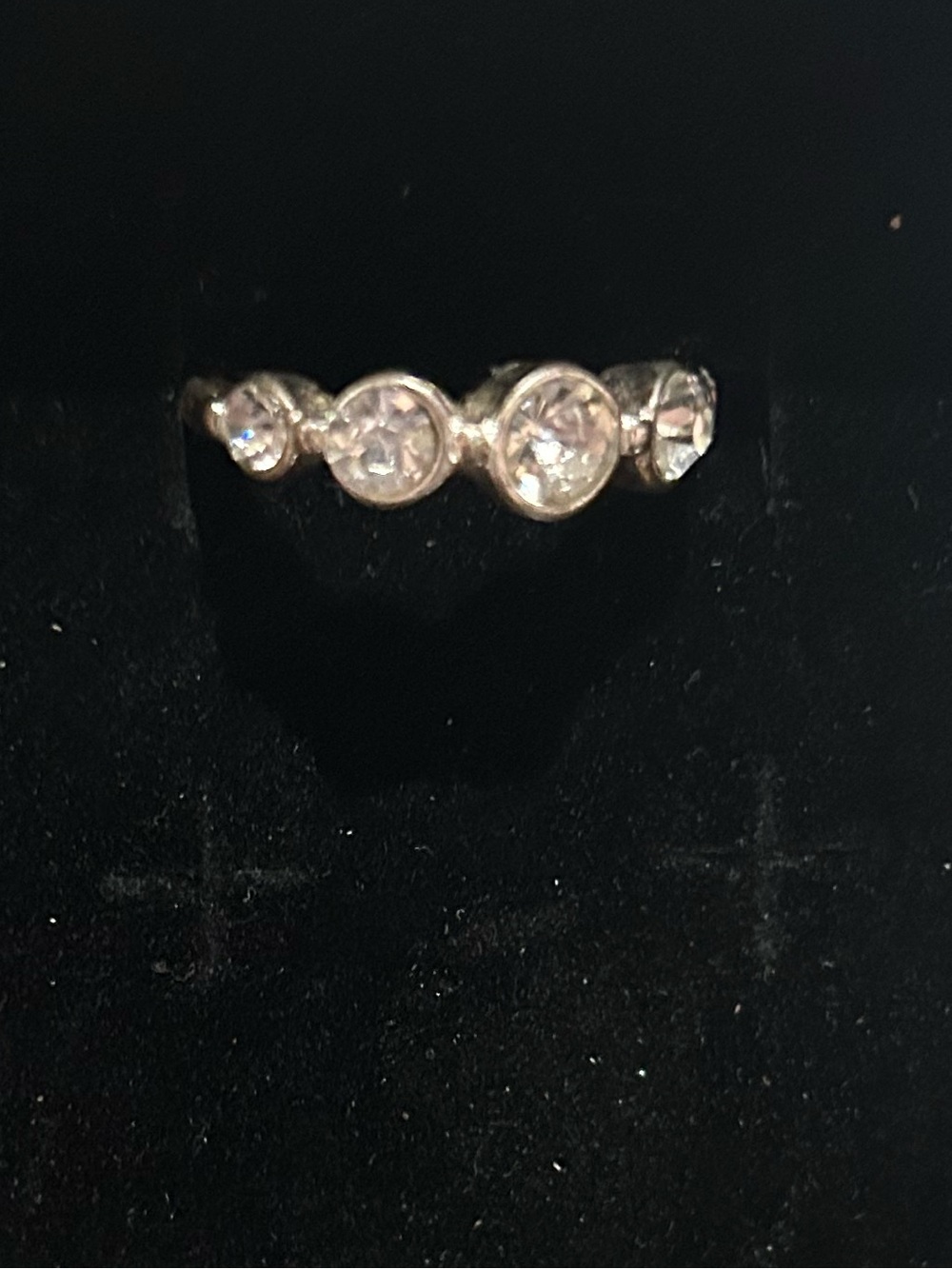 Fashion jewelry Diamonds Silver Clear five Stone Ring sz 8 8.5 cz Crystal